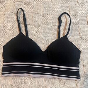 PINK Victoria's Secret Black and White Striped Bralette